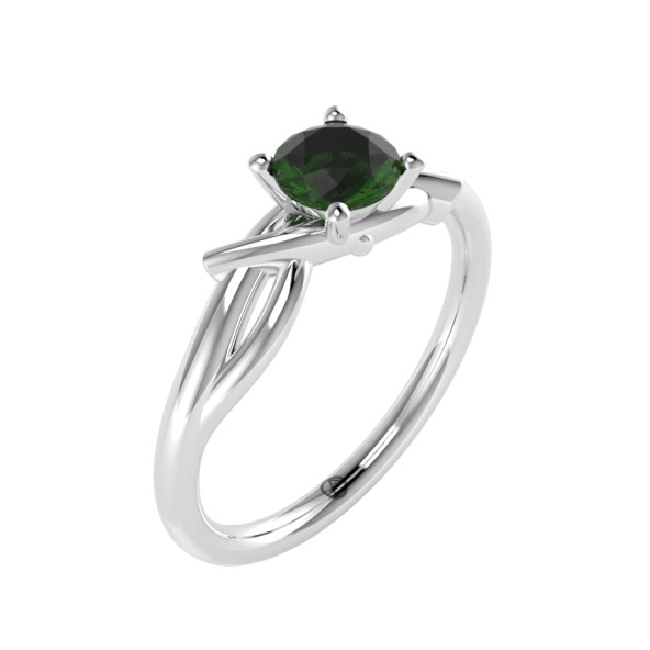 Zásnubný prsteň 14K biele zlato a ónyx  0.5 ct  013_A