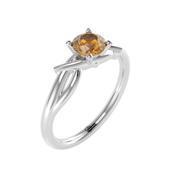 Zásnubný prsteň 14K biele zlato a ónyx  0.5 ct  013_A