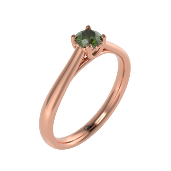 Zásnubný prsteň 14K biele zlato a peridot  0.25 ct  015_A