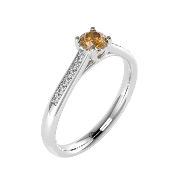 Zásnubný prsteň 14K biele zlato a akvamarín  0.25 ct  016_A