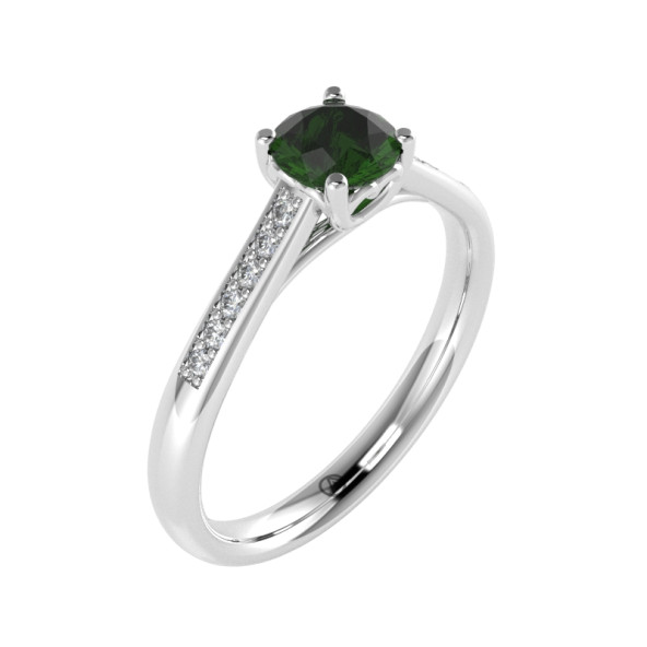 Zásnubný prsteň 14K biele zlato a ametyst  0.5 ct  016_A