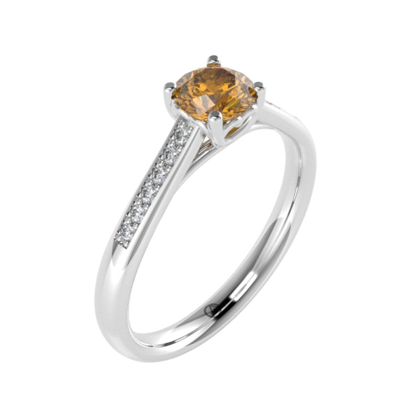 Zásnubný prsteň 14K biele zlato a ametyst  0.5 ct  016_A