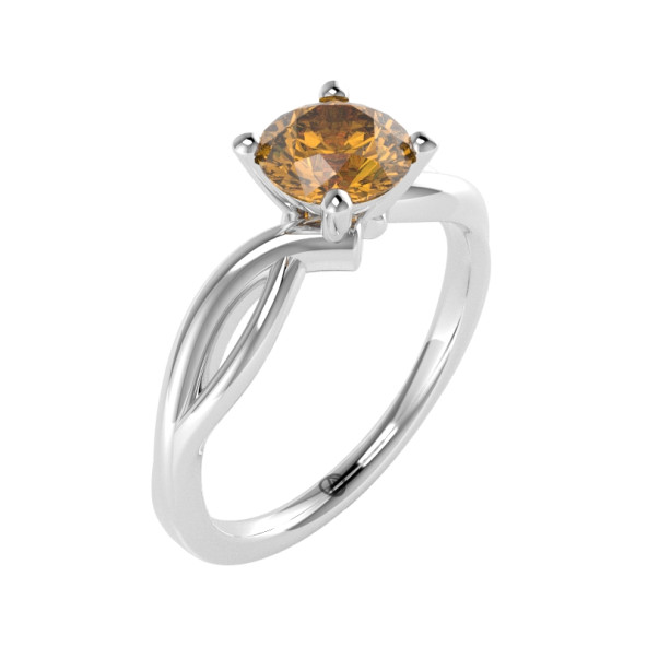 Zásnubný prsteň 14K biele zlato a topas pure pink  0.8 ct 017_A