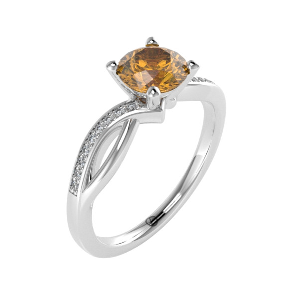 Zásnubný prsteň 14K biele zlato a ametyst  0.8 ct 018_A