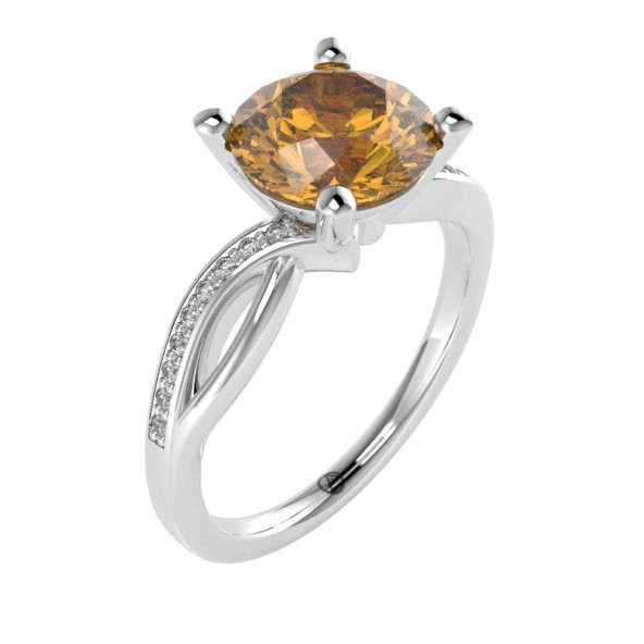 Zásnubný prsteň 14K biele zlato a topas pure pink  2.0 ct 018_A