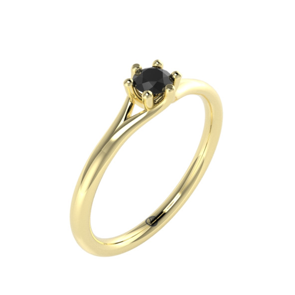 Zásnubný prsteň 14K biele zlato a topas london blue  0.16 ct  011_A