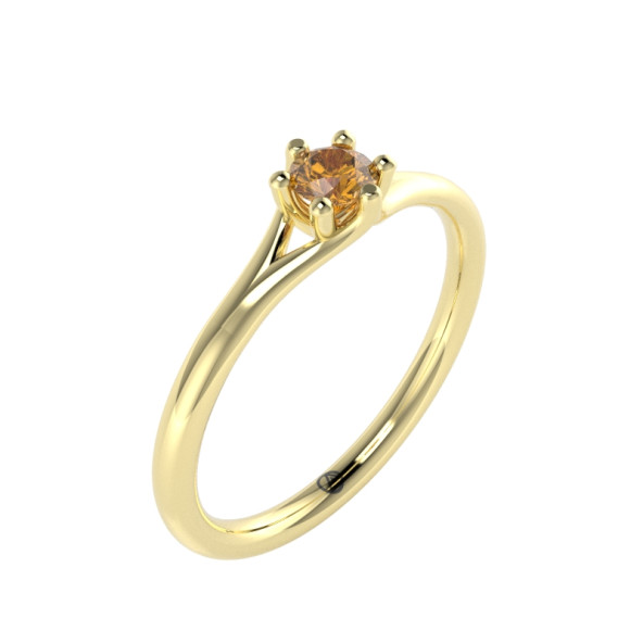 Zásnubný prsteň 14K biele zlato a topas london blue  0.16 ct  011_A
