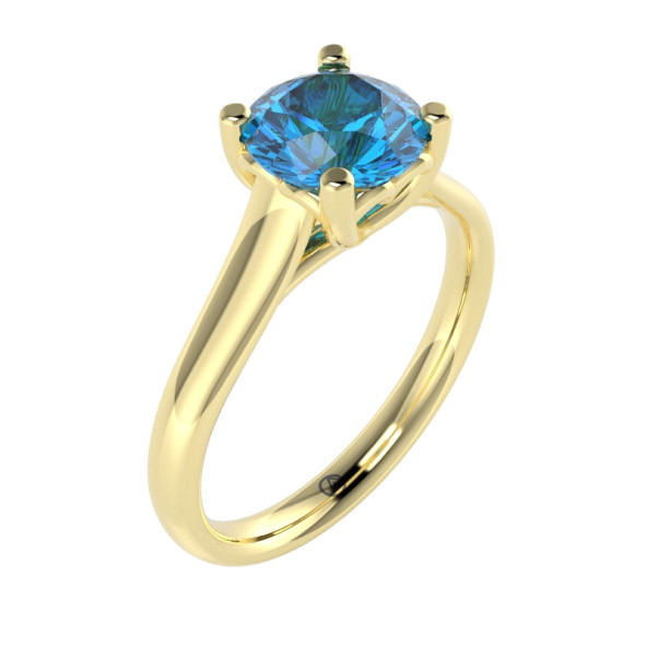 Zásnubný prsteň 14K biele zlato a topas swiss blue  1.25 ct  015_A