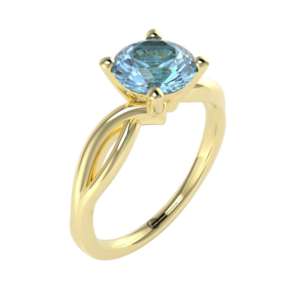 Zásnubný prsteň 14K biele zlato a topas sky blue  1.25 ct  017_A