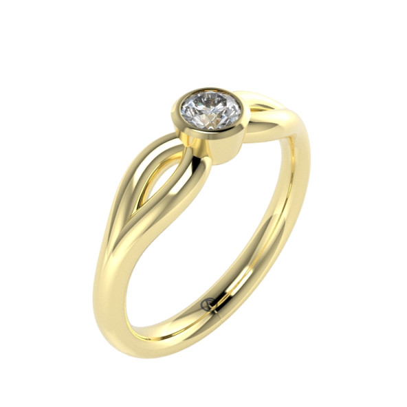 Zásnubný prsteň 14K biele zlato a topas pure pink  0.25 ct  019_A