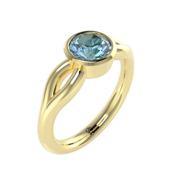 Zásnubný prsteň 14K biele zlato a topas sky blue  1 ct  019_A