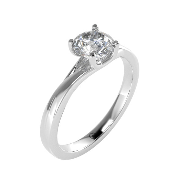 Zásnubný prsteň 14K biele zlato a zirkón  0.75 ct  115_A