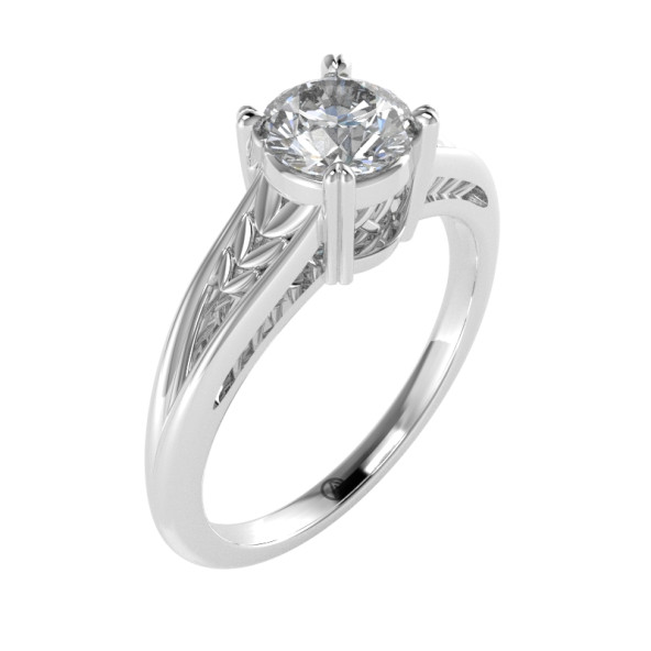 Zásnubný prsteň 14K biele zlato a zirkón  0.75 ct  117_A
