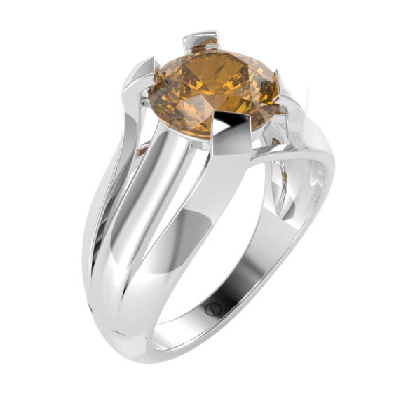 Zásnubný prsteň 14K biele zlato a citrín  2.0 ct 081_A