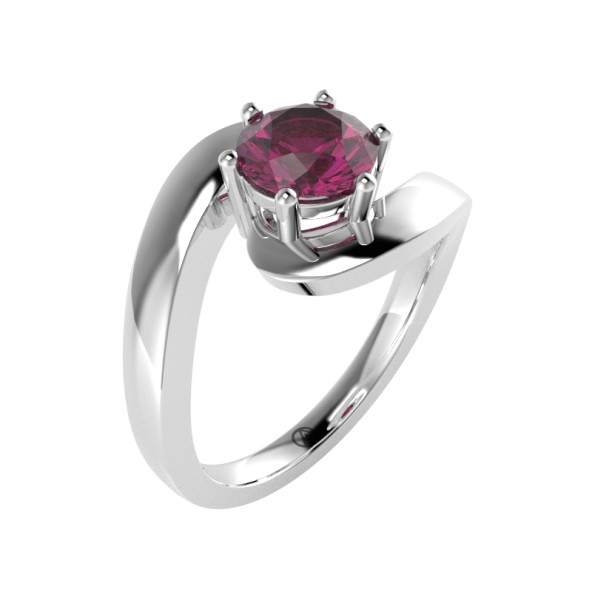 Zásnubný prsteň 14K biele zlato a topas pure pink  0.8 ct 087_A
