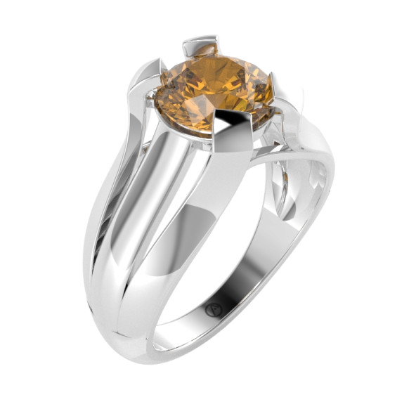 Zásnubný prsteň 14K biele zlato a topas pure pink  1.25 ct  081_A