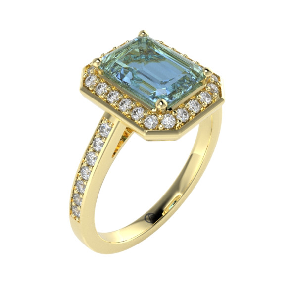 Zásnubný prsteň 14K biele zlato a topas sky blue  _TE 084_A