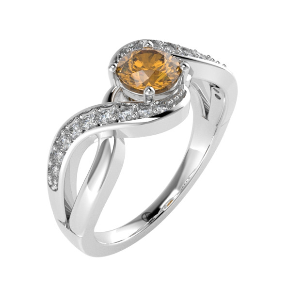 Zásnubný prsteň 14K biele zlato a iolit  0.6 ct  086_A