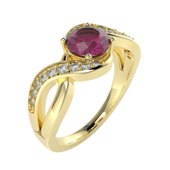 Zásnubný prsteň 14K biele zlato a topas pure pink  1 ct  086_A
