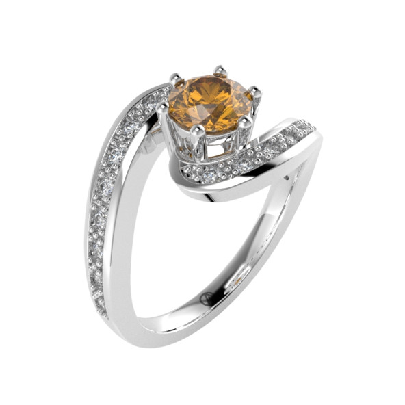 Zásnubný prsteň 14K biele zlato a peridot  0.5 ct  088_A