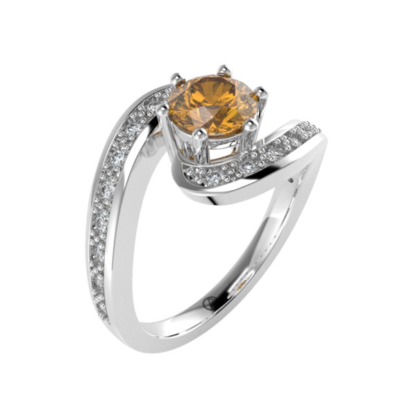 Zásnubný prsteň 14K biele zlato a topas london blue  0.6 ct  088_A
