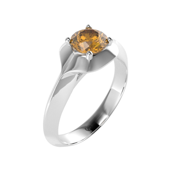 Zásnubný prsteň 14K biele zlato a ametyst  0.6 ct  089_A