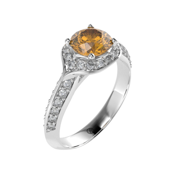 Zásnubný prsteň 14K biele zlato a iolit  0.8 ct 090_A
