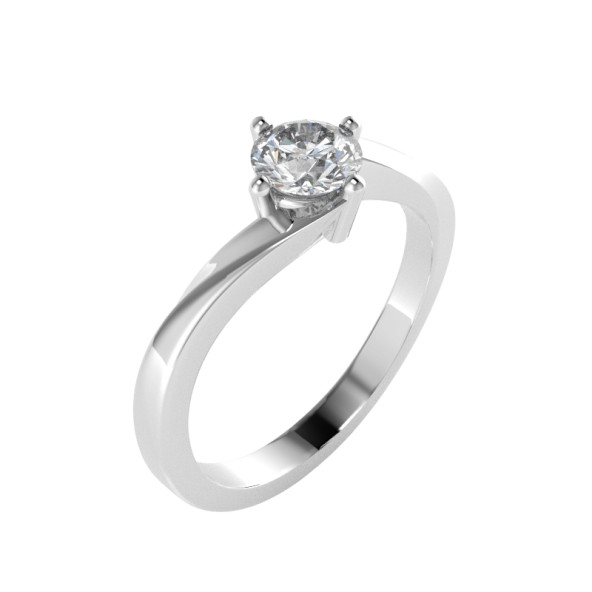 Zásnubný prsteň 14K biele zlato a zirkón  0.4 ct  093_A