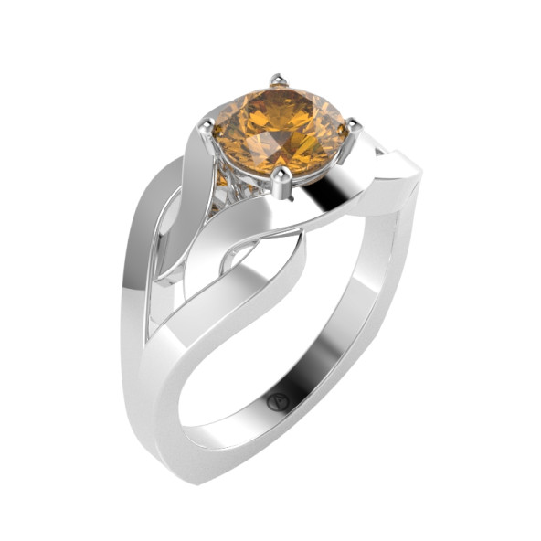 Zásnubný prsteň 14K biele zlato a topas swiss blue  0.8 ct 091_A