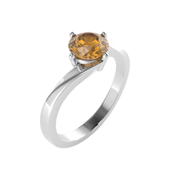 Zásnubný prsteň 14K biele zlato a ametyst  0.8 ct 093_A