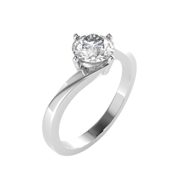 Zásnubný prsteň 14K biele zlato a ametyst  0.8 ct 093_A