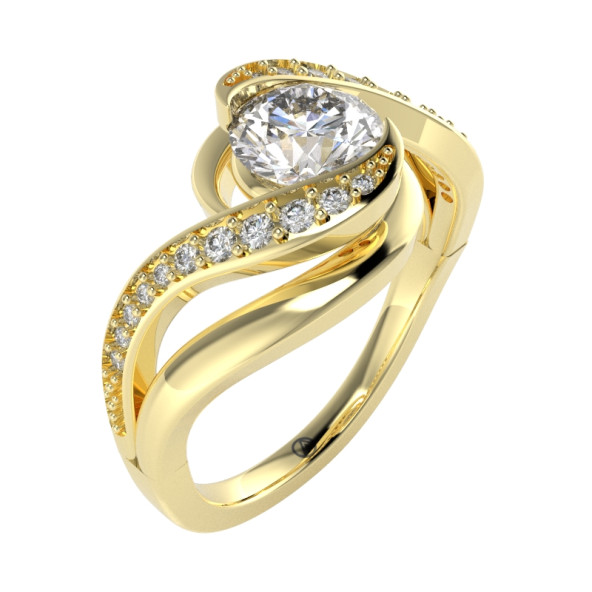 Zásnubný prsteň 14K biele zlato a topas biely  1 ct  096_A