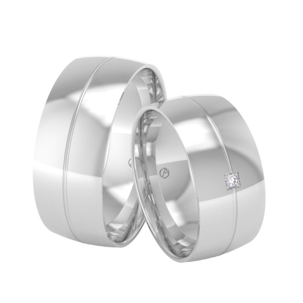 Svadobné obrúčky 14K biele zlato a diamant 80ZK101F1A_A_