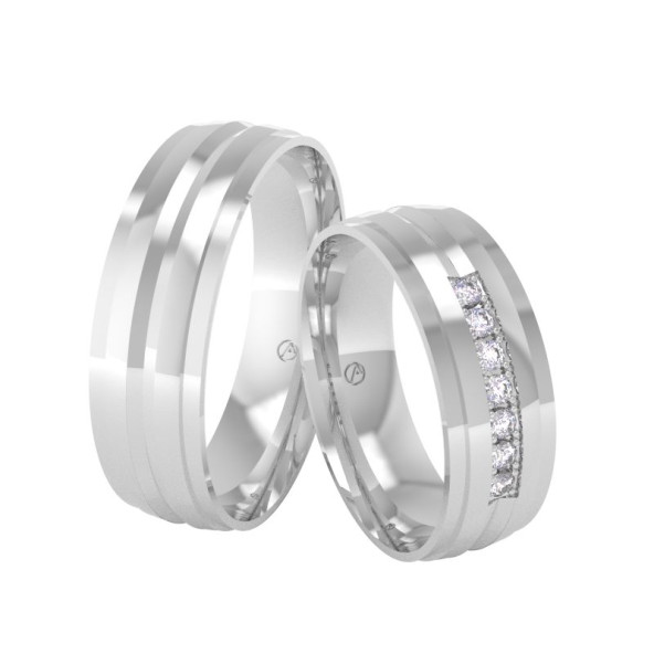 Svadobné obrúčky 14K biele zlato a diamant 60ZK101F7L_A_