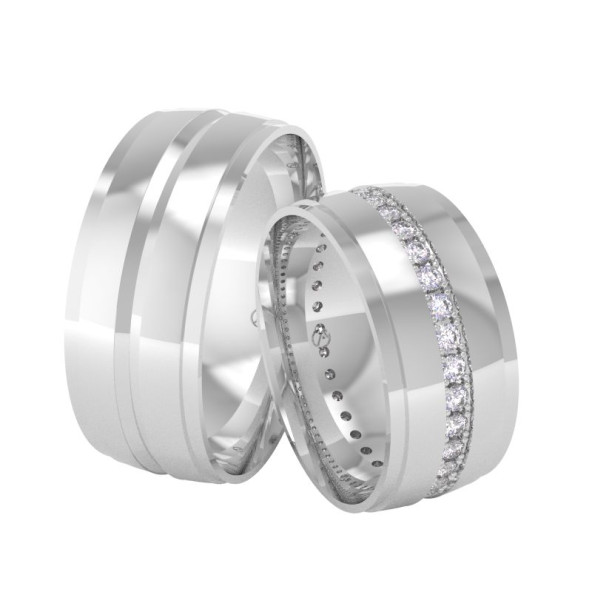 Svadobné obrúčky 14K biele zlato a diamant 80ZK101F36L_A_