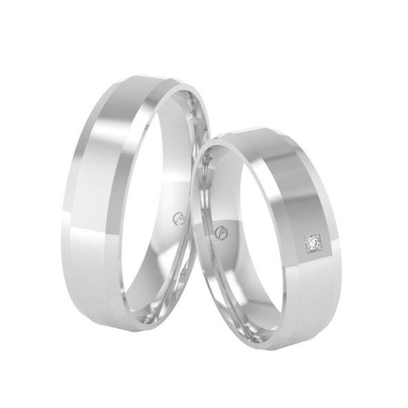 Svadobné obrúčky 14K biele zlato a diamant 50PK102C1I_A_