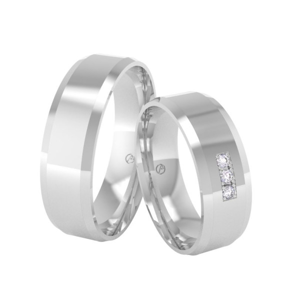Svadobné obrúčky 14K biele zlato a diamant 60PK102F3I_A_