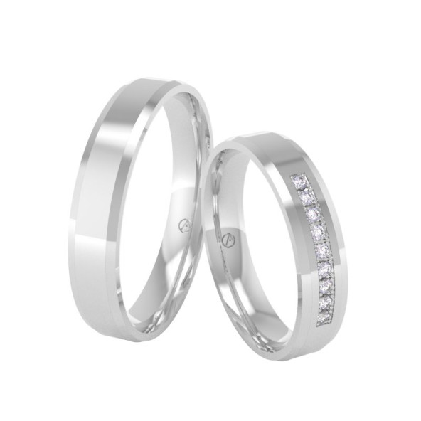 Svadobné obrúčky 14K biele zlato a diamant 40PK102C9I_A_