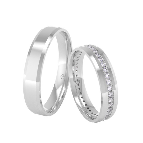 Svadobné obrúčky 14K biele zlato a diamant 40PK102C44I_A_
