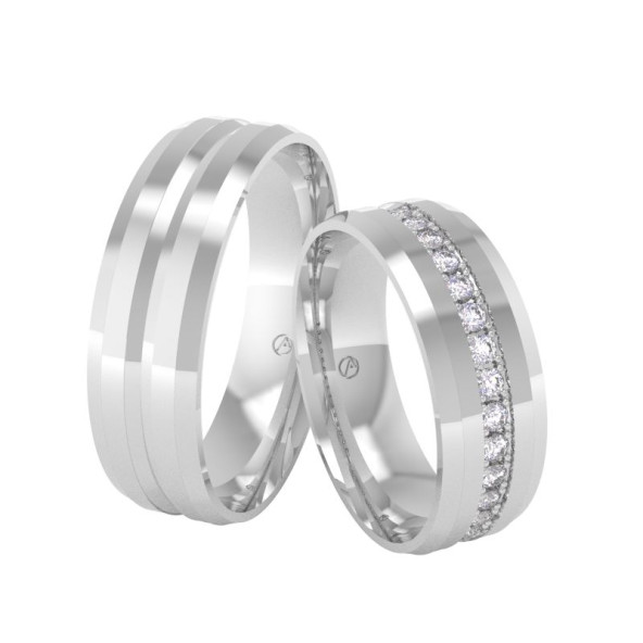 Svadobné obrúčky 14K biele zlato a diamant 60PK102F15K_A_