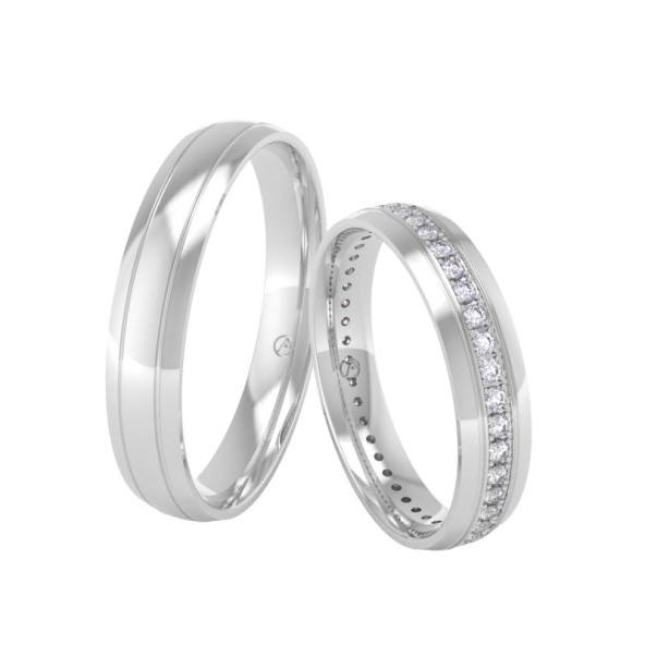 Svadobné obrúčky 14K biele zlato a diamant 40ZK101C44F_A_