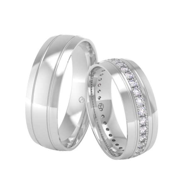 Svadobné obrúčky 14K biele zlato a diamant 60ZK101F36F_A_