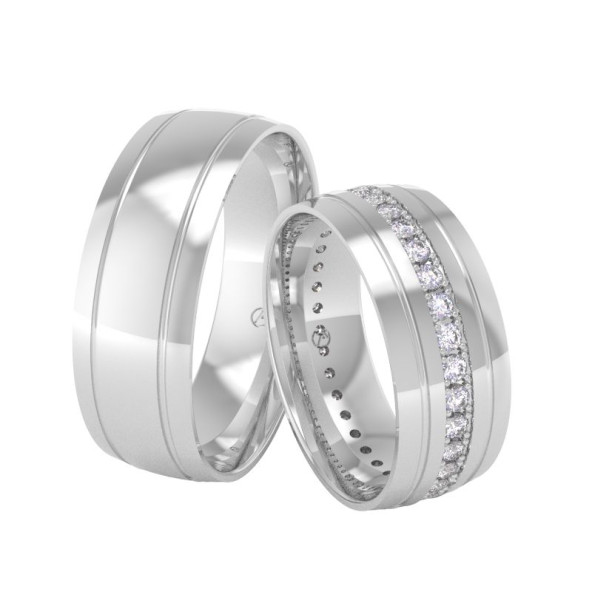Svadobné obrúčky 14K biele zlato a diamant 70ZK101F36F_A_