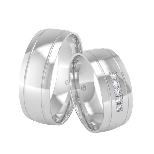Svadobné obrúčky 14K biele zlato a diamant 70ZK101F5F_A_