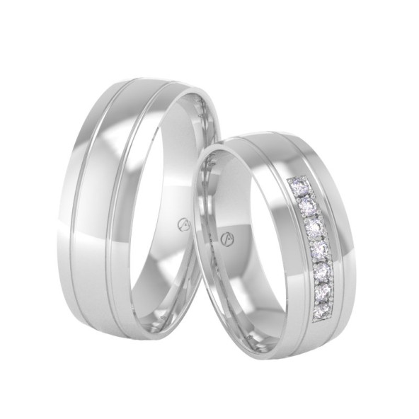 Svadobné obrúčky 14K biele zlato a diamant 60ZK101F7F_A_