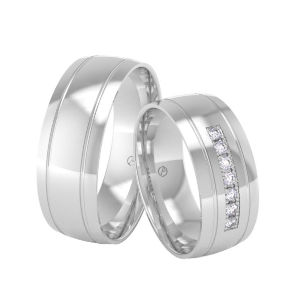 Svadobné obrúčky 14K biele zlato a diamant 70ZK101F7F_A_