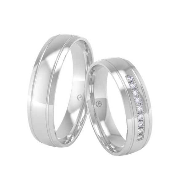 Svadobné obrúčky 14K biele zlato a diamant 50ZK101C9F_A_