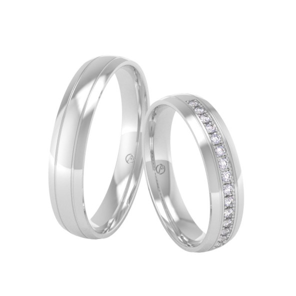 Svadobné obrúčky 14K biele zlato a diamant 40ZK101C15F_A_