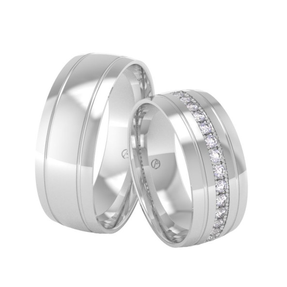 Svadobné obrúčky 14K biele zlato a diamant 70ZK101F15F_A_