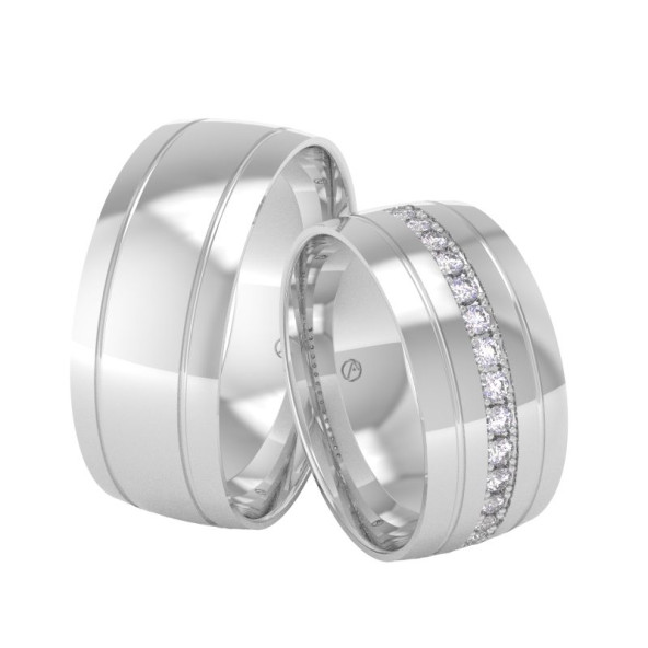 Svadobné obrúčky 14K biele zlato a diamant 80ZK101F15F_A_